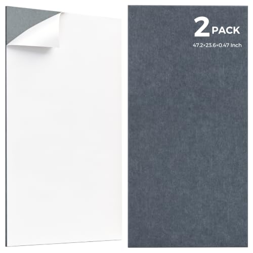 TO-TH Sound Absorbing Panels Self-Adhesive Acoustic Wall Panel 2 Pack, Gray - color: Gray, size: 2 Pack