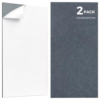 TO-TH Sound Absorbing Panels Self-Adhesive Acoustic Wall Panel 2 Pack, Gray - color: Gray, size: 2 Pack