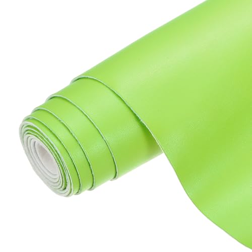 PATIKIL PU Faux Leather Fabric Nappa Grain 0.4 Yards Length 54"x14"x0.04" Soft Synthetic Leather Material Sheets 1mm Thick for Bags DIY Crafts, Light Green - color: Light Green, size: 54"x14"x0.04"