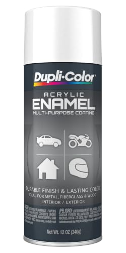 Dupli-Color Multi-Purpose Enamel, Gloss, White, 12 - color: White, size: 1 Count (Pack of 1)