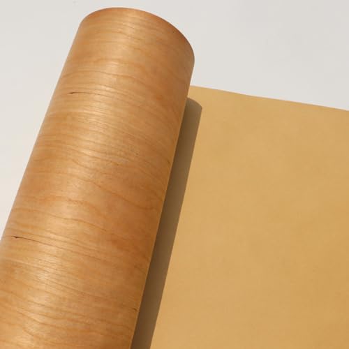 Extra-Wide Cherry Wood Veneer - 23 Inch Natural Wood Veneer Sheets for DIY Projects, Cabinetry, Furniture, Shelving, and Wall Panels