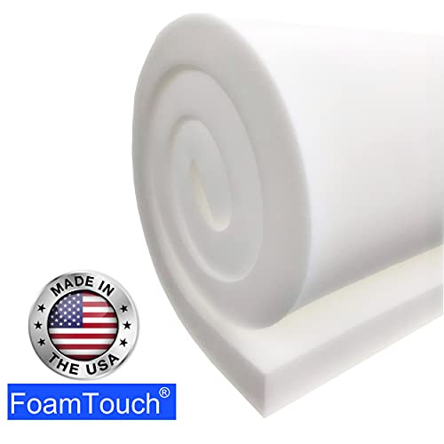 FoamTouch High Density Square Cut Upholstery Foam (4Pack) of 4'' x 24'' x 24'' Couch Cushion, Dining Chair Cushion, Wheelchair seat Cushion Replacement - size: 4'' x 24'' x 24'' (4Pack)