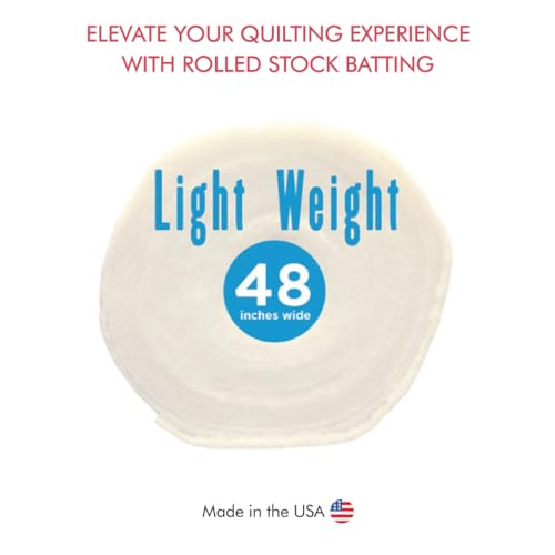 Poly-Fil Light-Weight Quilt Batting, Quilt Batting for Machine Quilting, Polyester Roll with Fuller Appearance, Tied Quilts, Comforters, 2"–4" Stitch Spacing Range, White, 48-Inch X 45 Yards, 1 Roll