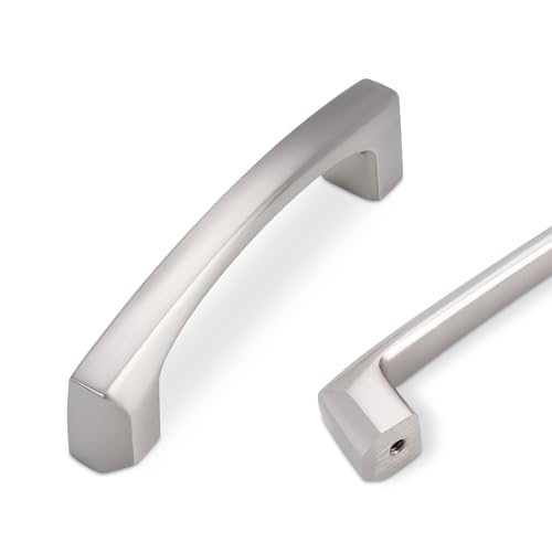 COTYKILEY 10 Pack 3Inch(76mm) Brushed Satin Nickel Kitchen Cabinet Handles Silver Cabinet Pulls Cabinet Door Handles Kitchen Cabinet Hardware Cupboard Drawer Pulls Dresser Handles - color: Brushed Satin Nickel, size: 3" Hole Center（76MM）