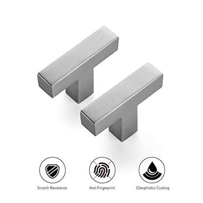 Ravinte Brushed Nickel Square Cabinet Handles & Pulls 2 Inch Length 10 Pack - size: single hole