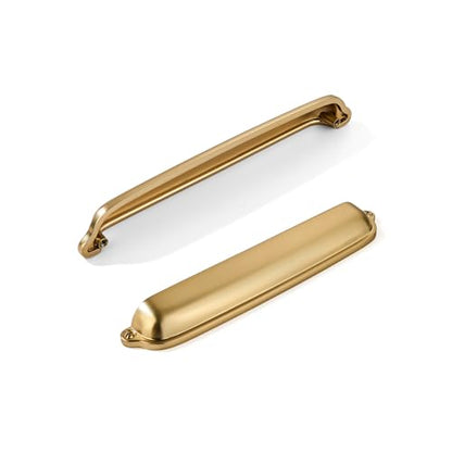 khtumeware 10 Pack Brushed Brass Cup Pulls 5 Inch Center to Center - Cabinet & Drawer Handles for Kitchen Hardware - color: Brushed Brass, size: 5"(128mm) Hole Center