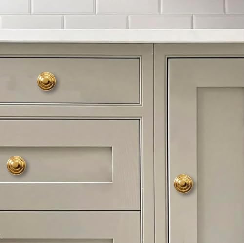 khtumeware 10-Pack Polished Brass Heavy Duty Solid Cabinet Knobs for cabinets Dressers Gold Cabinet Knobs cabinets - color: Polished Brass, size: 1-1/4"(32mm)Diameter