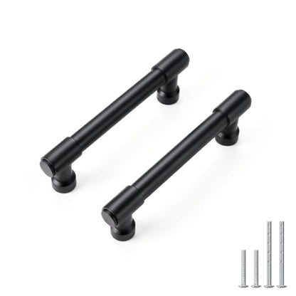 Goldenwarm 10 Pack 3 Inch Black Cabinet Pulls Modern Kitchen & Bathroom Hardware Heavy Duty Zinc Alloy Drawer Handles with Complete Screw Kit Consistent Finish for Whole-Home Renovations - color: Matte Black, size: 3 Inches Hole Center