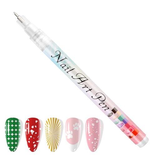 1 PCS White Nail Art Polish Pens Kalolary 0.5mm Nail Art Markers - color: 0.5mm White
