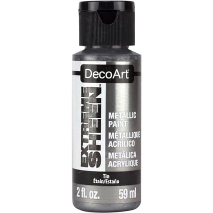 DecoArt 2 Ounce, Tin Extreme Sheen Paint, 2 FL Oz (Pack of 1) - color: Tin, size: 2 Fl Oz (Pack of 1)