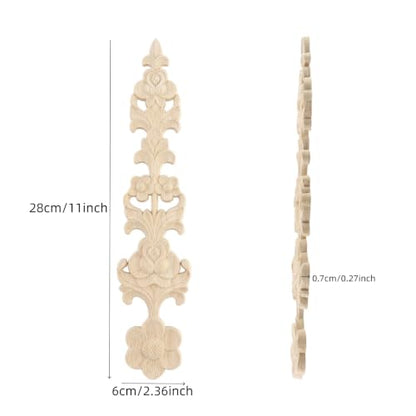 Wood Carved Onlays Appliques (Style8,4 pcs) - style: Style8,4 pcs