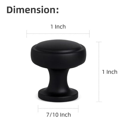 Soft-Touch Black Solid Zinc Alloy Cabinet Knob 4 Pack Round Knurled Cabinet Handle Hardware Drawer Pulls (4, Soft-Touch Black) - color: Soft-Touch Black