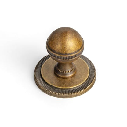 Goo-Ki Cabinet Knobs with Backplate, Antique Brass, 6 Pack - color: Antique Brass, style: Radiant Crest Style