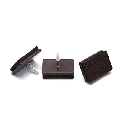 Nail on Felt Pads Furnigear Furniture Pads Nail- Floor Protectors for Furniture Legs 24Pack Chair Felt Pads for Hardwood Floors(1X1-1/2, Rectangle) - size: 1x1-1/2" (Rectangle, Brown)