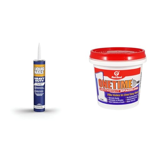 Liquid Nails LN903 10oz Heavy Duty Construction Adhesive and Red Devil 0542 1/2 Pint Lightweight Spackling Repair Kit
