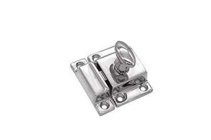 1 5/8” Small Cast Brass Cupboard Latch with Oval Turn Piece in Polished Nickel Finish Country Furniture Modern Cabinetry, Boat Cabinets Excellent Replica of an Antique Cupboard Turn Latch