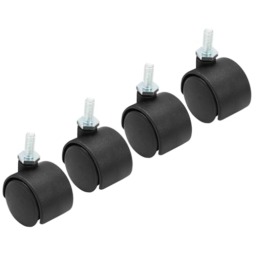 1 Inch Swivel Caster Wheels, 4pcs, M6 Threaded Stem, Black - style: 1 Inch-M6 Threaded Stem