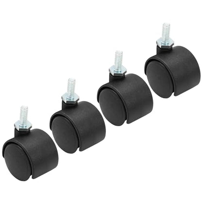 1 Inch Swivel Caster Wheels, 4pcs, M6 Threaded Stem, Black - style: 1 Inch-M6 Threaded Stem