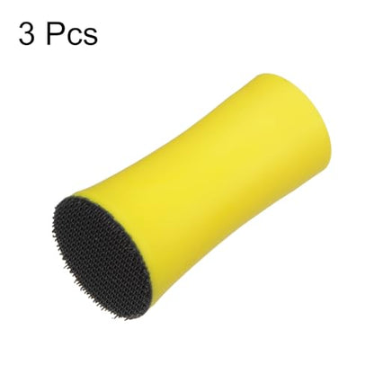 HARFINGTON 3pcs 1-Inch Hand Sanding Blocks Round for 1" Hook and Loop Discs Sandpapers for Wood Metal Mirror Car Polishing