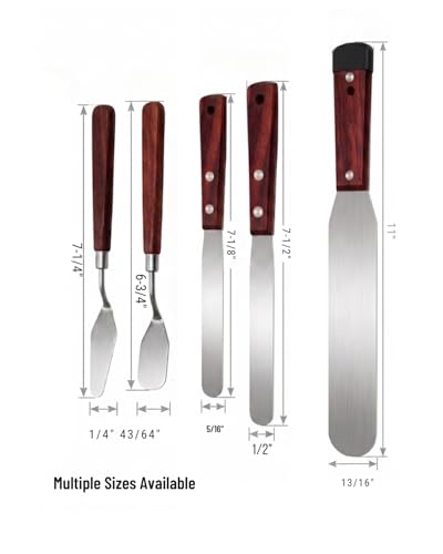 5-Piece Essential Caulk Spatula Set with Wooden Handle - size: 5pcs