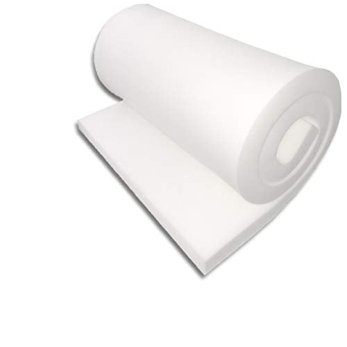 FoamTouch Upholstery Foam Cushion High Density 3" Height x 24" Width x 84" Length Made in USA, White - size: 3" x 24" x 84"
