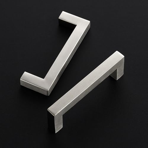 Ravinte Brushed Nickel Square Pulls Cabinet Handles,3-3/4 Inch,30 Pack - color: Brushed Nickel, size: 3-3/4 Inch Hole Center