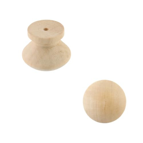 UTALAND 27mm Wood Unfinished Drawer Knobs, Unthreaded Wooden Knobs, 1" Dia - color: Unifished (Non-threaded), size: 27mm
