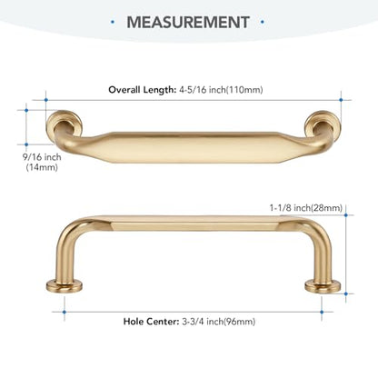 HOME EDIT Champagne Bronze Solid Cabinet Handles & Pulls 3-3/4 Inch 10 Pack - color: Champagne Bronze, size: 3-3/4 inches Hole Center