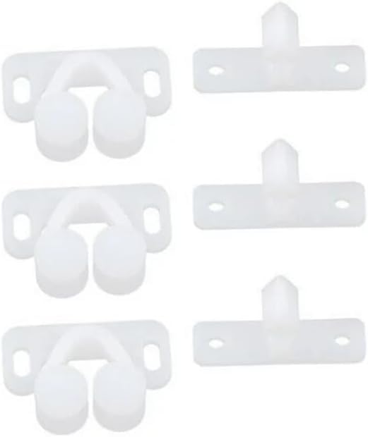 3Pcs White Marine Boat Ball Catch Door Cupboard Spring Back Plates Roller Latch Plastic Catches Cabinet Hardware, Cabinet and Furniture Door Catches
