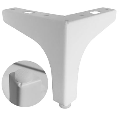 4 inch White Metal Furniture Legs,Set of 4,2mm Thick - color: White, size: 4 inch (2 thick)