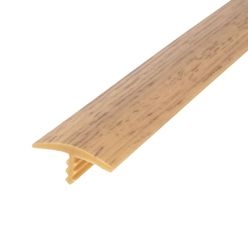 Outwater Plastic T molding 3/4 Inch Wide Oak Woodgrain Flexible Polyethylene Center Barb Tee Moulding 25 Foot Coil - color: Oak Woodgrain, size: 25 Feet