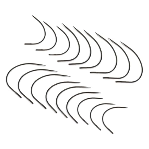 GlamorDove Sewing Tool 10Pcs Curved Needles 2.5inch Wig Making Hand Sewing Accessories Thread Sew in Weave Tool for Hair Weft Upholstery Carpet Leather Canvas Repair Needles Hair Extensions
