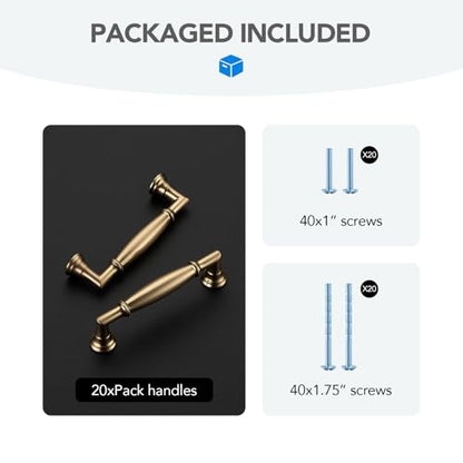 HOME EDIT Champagne Bronze Cabinet Handles 3 Inch Pulls 20 Pack - color: Champagne Bronze, size: 3 inches Hole Center