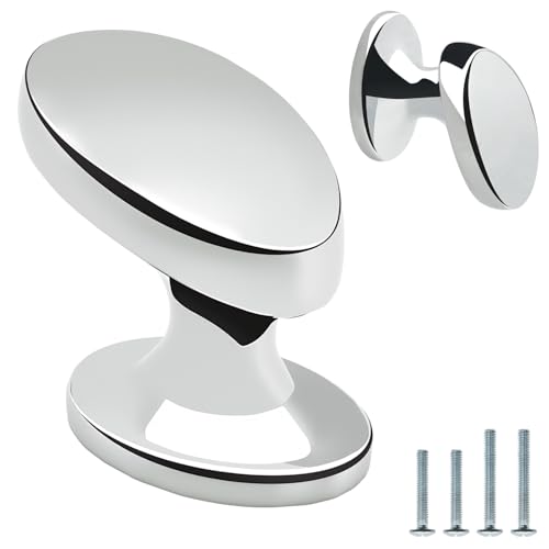 10 Pack Cabinet Knobs Polished Chrome 1-1/6 Inch(30mm) Length Solid Zinc Alloy Drawers Pulls Dresser Knobs Kitchen Cupboard Bathroom Furniture Hardware - color: 10pack - Polished Chrome, size: Knob