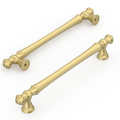 Amerdeco 10 Pack Brushed Gold Cabinet Pulls 6.3" - color: Brushed Gold, size: 6.3" hole center