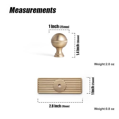 Goo-Ki Cabinet Knobs with Backplate, Champagne Bronze, 6 Pack - color: Champagne Bronze, style: Architectural Flute Style