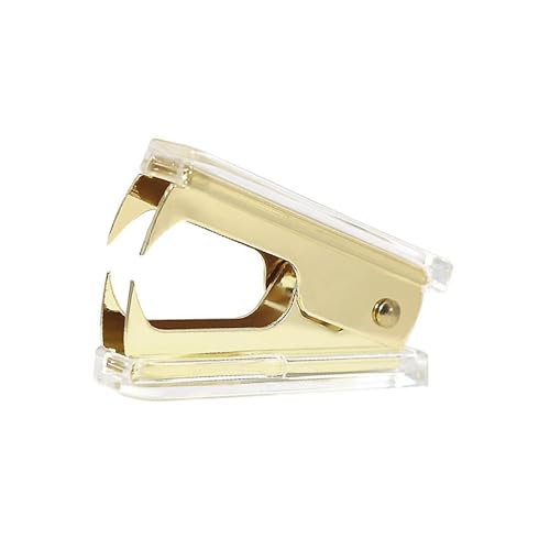 NatSumeBasics Clear Staple Remover Pure Gold Stapler Remover Cute Yellow Puller Removers Tool for Home Office School Desk Accessories Gift (Yellow Gold) - color: Yellow Gold Tone