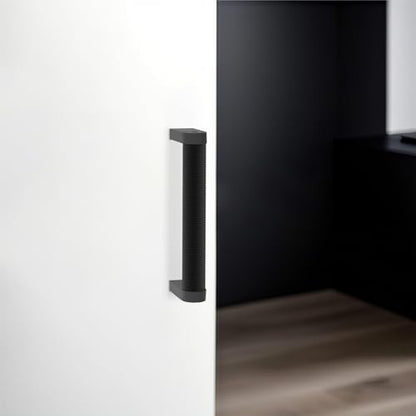 30 Pack Matte Black Cabinet Pulls knurled 3-3/4 Inch Hole Centers Kitchen Cabinet Handles Black Drawer Pulls Dresser Handles - color: Matte Black, size: 3-3/4'' Hole Center(96mm)