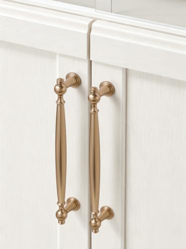 5 Pack Champagne Bronze Cabinet Pulls 6.3" Hole Center - color: Champagne Bronze, size: 6-5/16" hole center
