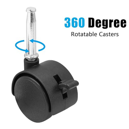 1.5 Inch Swivel Caster Wheels with Brake, 4pcs, M8 Grip Neck Stem - style: 1.5 Inch with Brake-M8 Grip Neck Stem