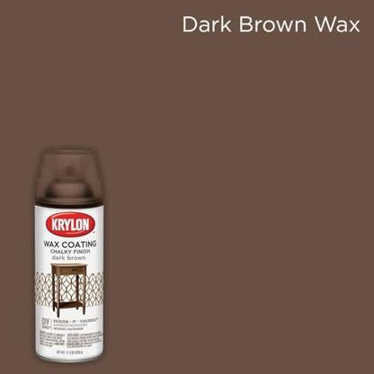 Krylon 135513 Chalky Finish Aerosol Spray Paint 12oz, Dark Brown Wax Coating - color: Dark Brown Finishing Wax, size: 12 Ounce (Pack of 1)