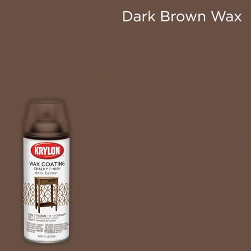 Krylon 135513 Chalky Finish Aerosol Spray Paint 12oz, Dark Brown Wax Coating - color: Dark Brown Finishing Wax, size: 12 Ounce (Pack of 1)