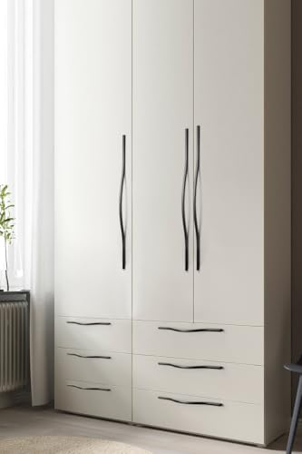 Goo-Ki Low Profile Matte Black Cabinet Pulls, Double Hole Centers (17.6''/18.9'') Zinc Alloy Handle for Drawer Cupboard Wardrobe,6 Packed - color: Matte Black, size: 17.6''/18.9'' Hole Center