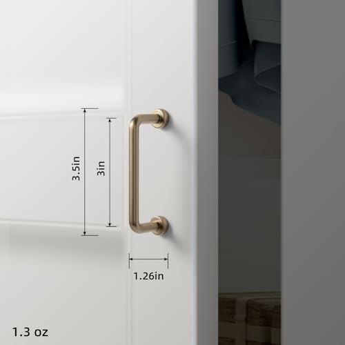 Goo-Ki 6 Pack 3" Center to Center Champagne Bronze Modern Cabinet Pulls Solid Contemporary Home Improvement Hardware Drawer Pulls Zinc Alloy Kitchen Handles - color: Champagne Bronze, size: 3'' Center to Center