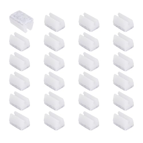 uxcell 24 Pcs Rectangle U Shaped Chair Leg Caps with Felt Pads, White - color: White, size: Fit 8mm Dia.
