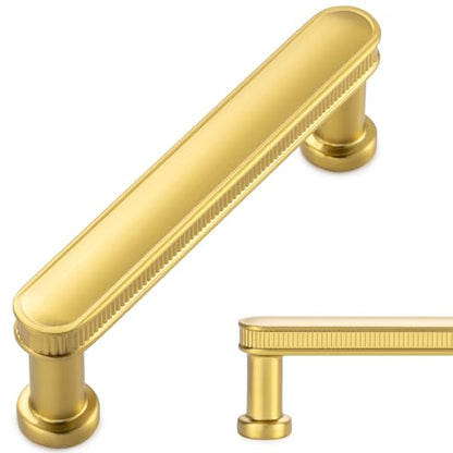 KOOFIZO 10 Pack 3 Inch Brushed Gold Kitchen Cabinet Handles Gold Cabinet Pulls Gold Cabinet Hardware P35 for Cabinets Drawer Dresser Cupboard Bedroom Bathroom - color: Brushed Gold, size: 3" CC