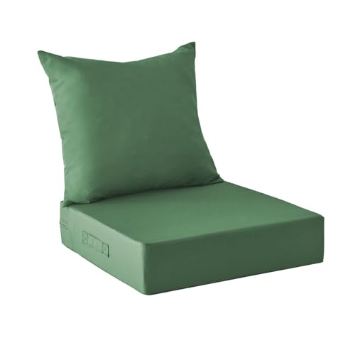 IPYNBAP Outdoor Cushions for Patio Furniture,Outdoor Seat Cushion Set 24 x 24 x 5.75 Inch,Waterproof & Fade Resistant Outdoor Chair Cushions,Deep Patio Chair Cushion with Removable Cover,ForestGreen - color: Forest Green, size: 24*24+5.75/25*22.5"