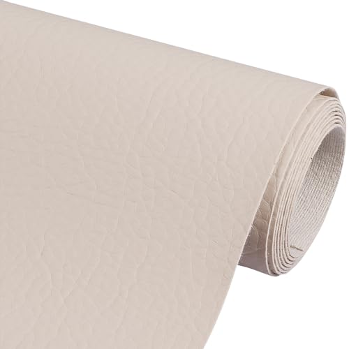 Marine Vinyl Upholstery Faux Leather Fabric, 2 Yards Beige - color: Beige, size: 2 Yards 55" x 72" (Pre-cut)