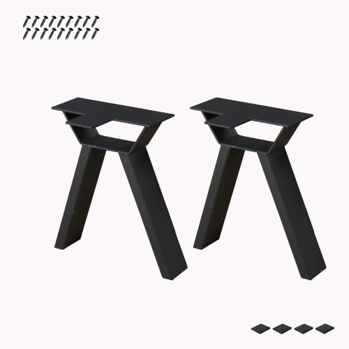 Home Soft Things 16 Inch A Shape Black Heavy Duty Metal Table Legs Set of 2 - size: 16 Inch A-Shape
