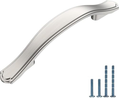 6 Pack Brushed Satin Nickel Kitchen Cabinet Handles Cabinet Pulls 3 inch Hole Center Cabinet Hardware Drawer Handles for Cabinet Dresser and Cupboard AT2792BSN - color: Brushed Satin Nickel, size: 3 Inch Hole Centers, style: 6 Pack